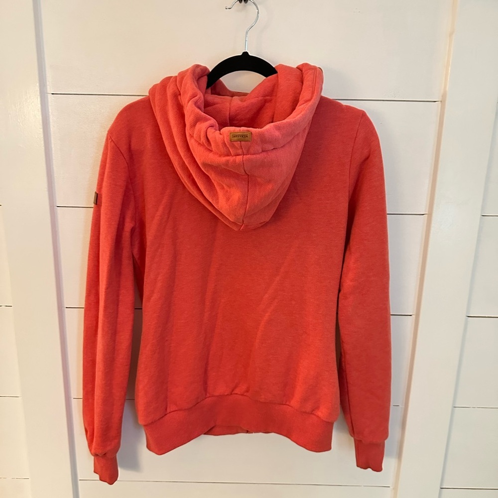 WANAKOME XS Oversized Coral side zip cotton blend woman zip sweatshirt Causal - Picture 3 of 16